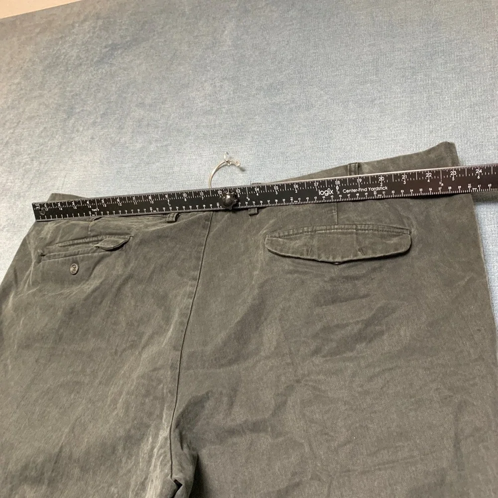 Dockers Pants Mens 46x30 Charcoal Gray Cotton Classic Fit Pleated Slash Pockets